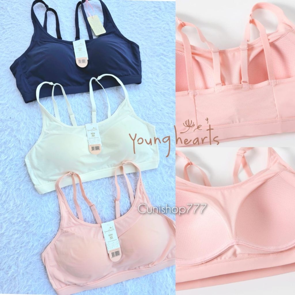BRA SPORT YOUNG HEARTS COMFY ATHEISURE TANPA KAWAT GIRLS STRAP Y12-011715  HEART BH WANITA NON WIRE 