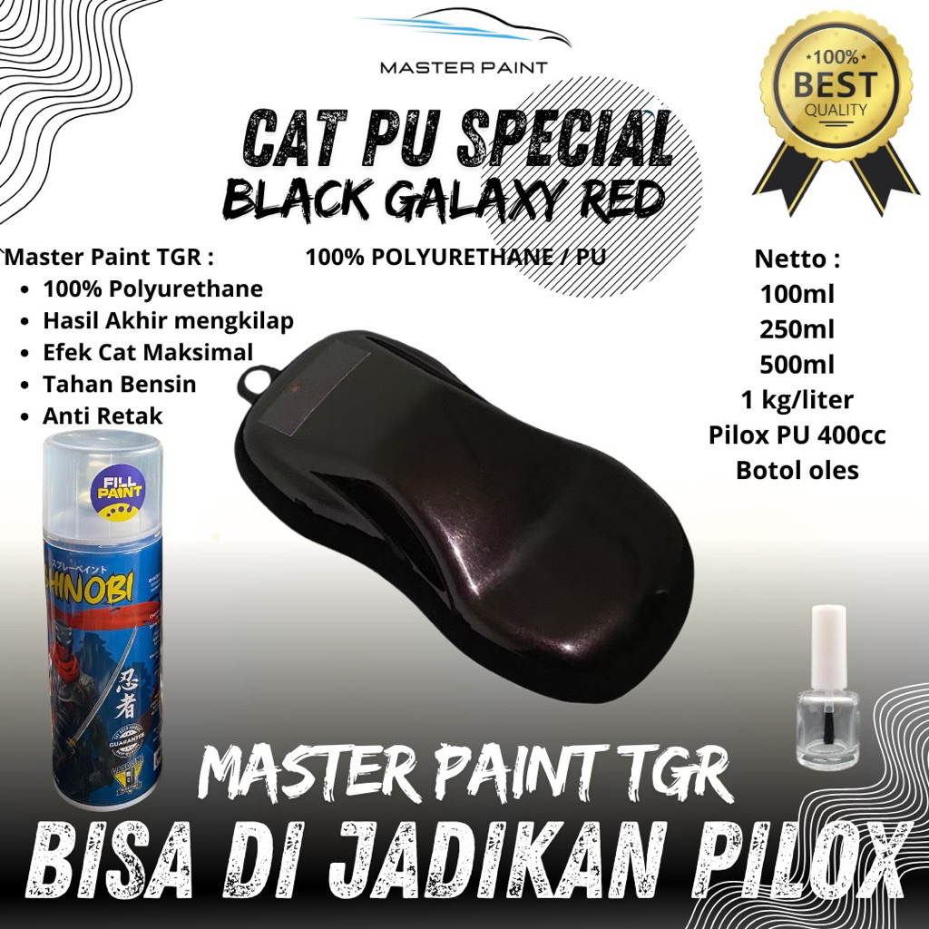 (BISA DI JADIKAN PILOX) Cat Black Galaxy Red | Cat Hitam Galaxy Merah | Cat Hitam Xirallic Merah | C