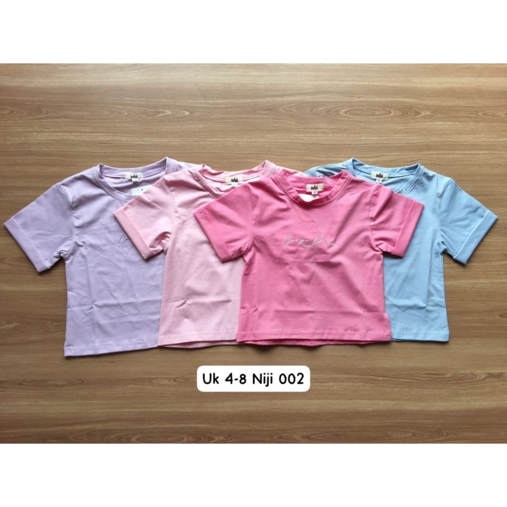Baju Kaos Crop Top Anak Perempuan 4 - 7 Tahun Niji Import Premium