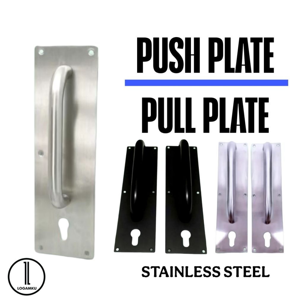 Handle Pintu Gagang Pintu Pull plat / push plate handle pintu dari stainless steel