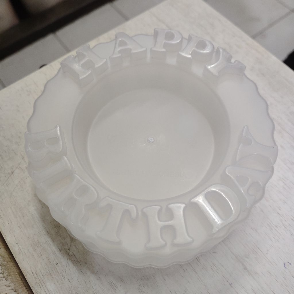 cetakan loyang puding plastik 20cm happy birthday