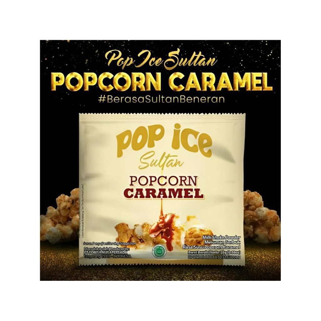 POP ICE SULTAN POPCORN CARAMEL Renceng isi ( 10pcs )