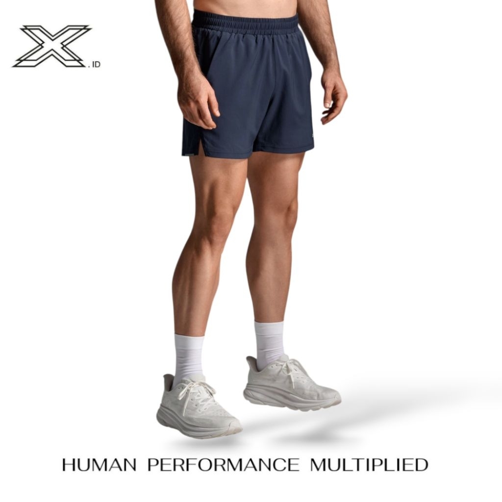 2XU Aero 5 Inch Shorts Mens Midnight Silver Reflective