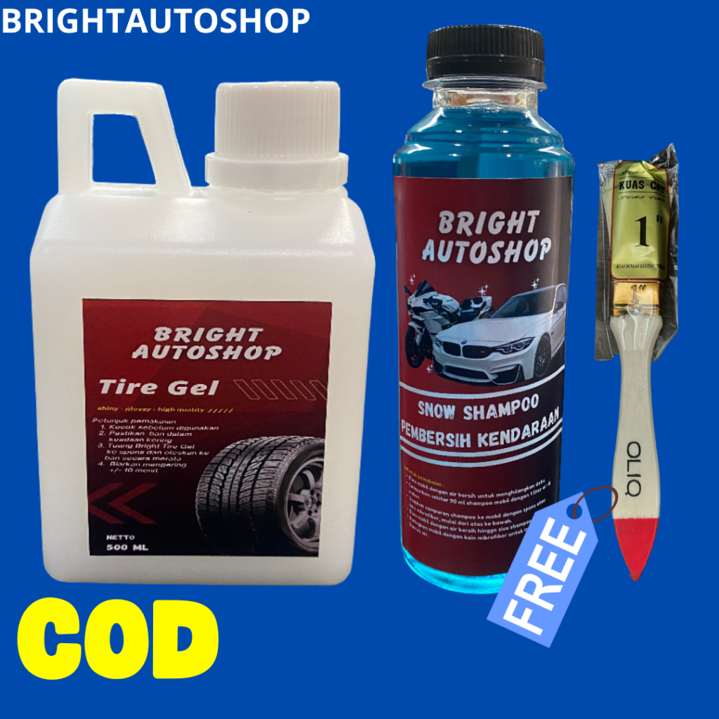 Semir Ban Tyre Kit Mengkilap Motor dan Mobil 500ml / Shampoo Wax Motor dan Mobil 250 ml