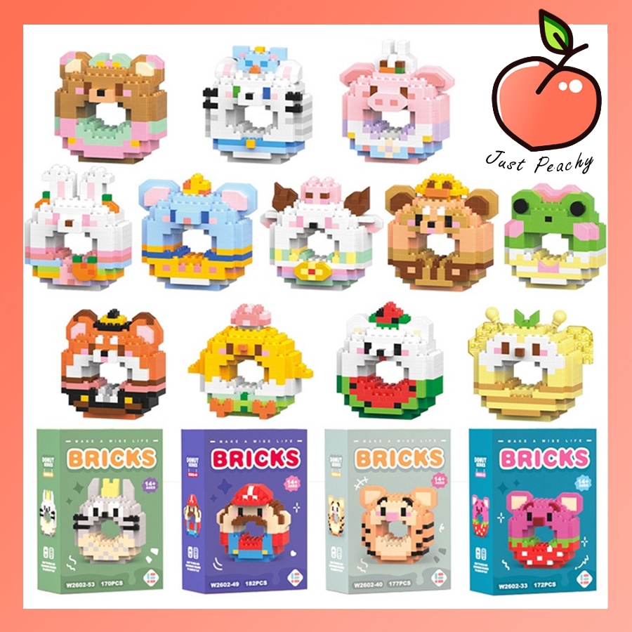 Balok Susun Bricks Karakter Donat Cute cocok untuk Hadiah Ulang Tahun Parcel
