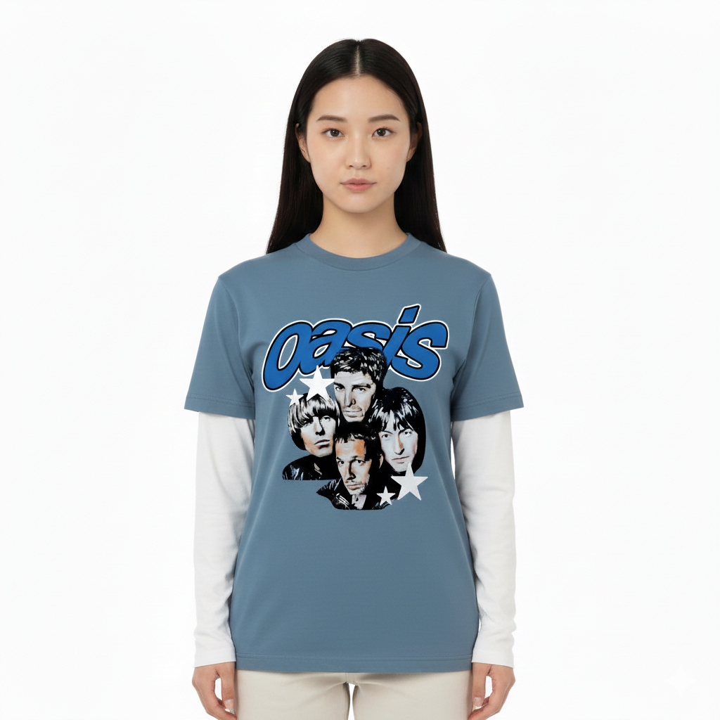 Metafora Tshirt Longsleeve OASIS Vintage Kaos lengan Panjang Layer Denim Blue