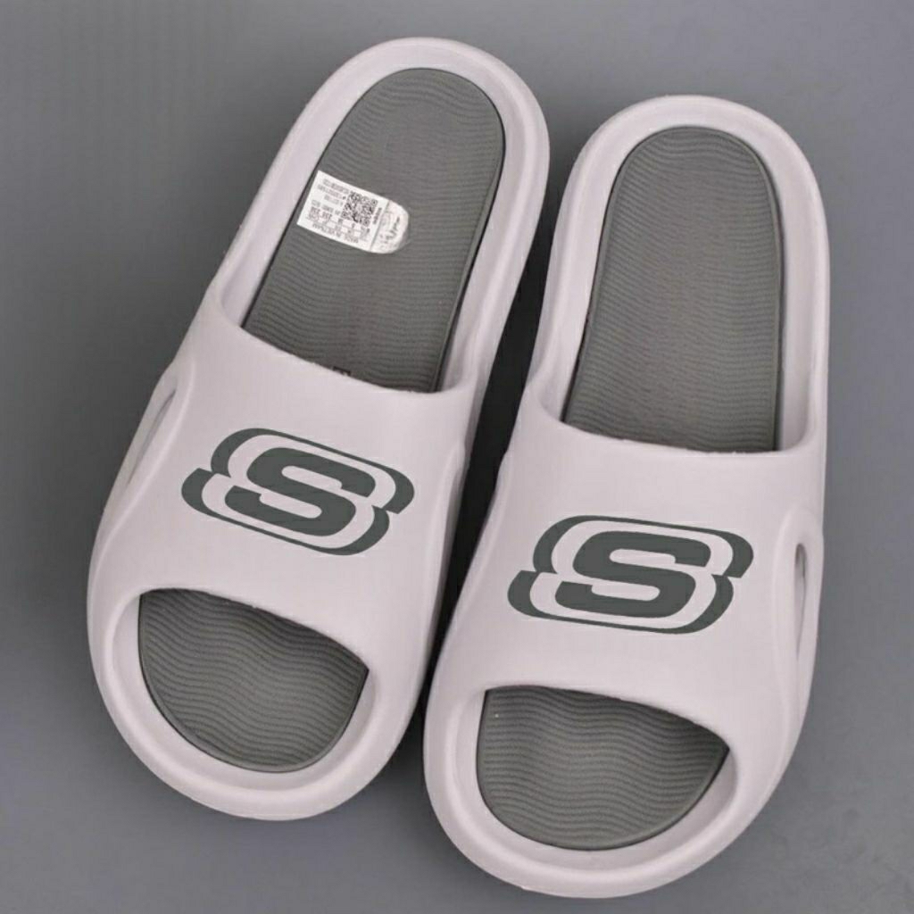 SANDAL SLOP SKECHERS ADICANE PRIA WANITA WHITE-GREY