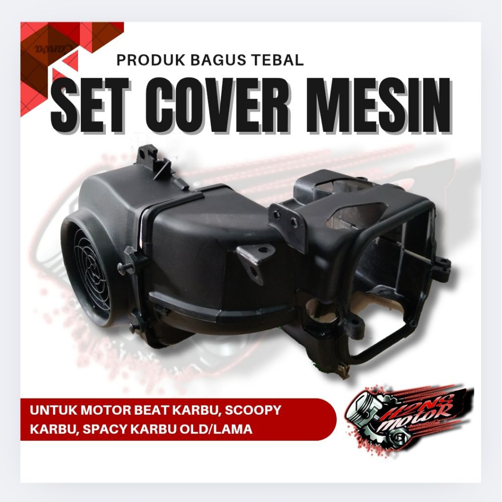 Cover Tutup Mesin Atas Bawah+Fan Cover Beat Karbu KVY & Scoopy Spacy Karbu/Old Motor Motorcycle