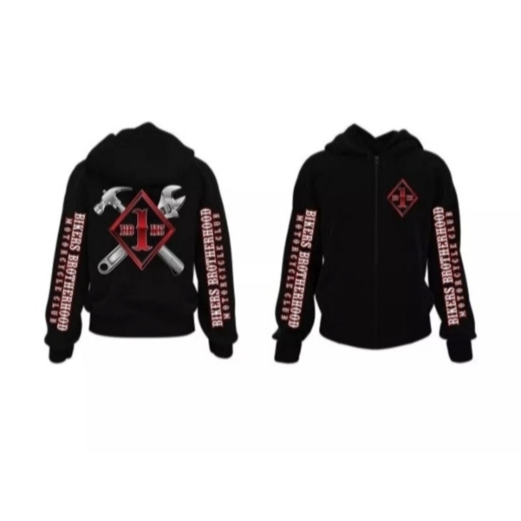 Hoodie Jumper Bikers Brotherhood Motorcyle Bb Mc 1%