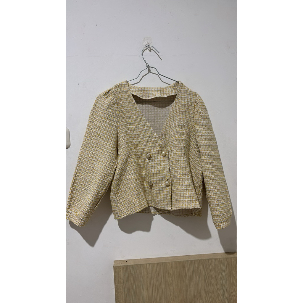 PRELOVED BLAZER TWEED PASTEL