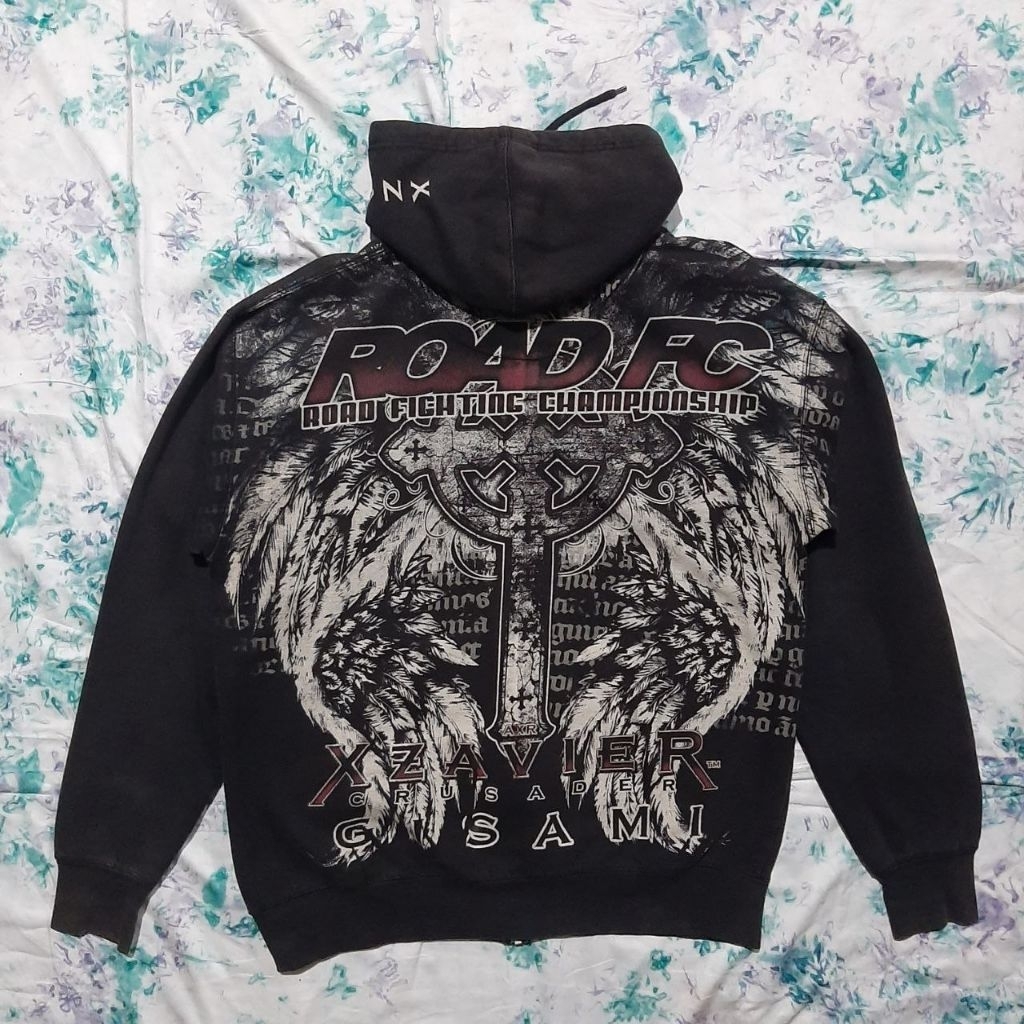 Xzavier Hoodie Zipp Full Print Hitam