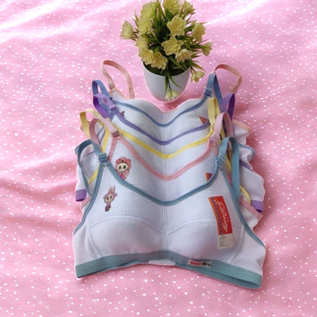 6 pcs Bh remaja tanpa busa bh remaja tanpa kawat Bra pelajar
