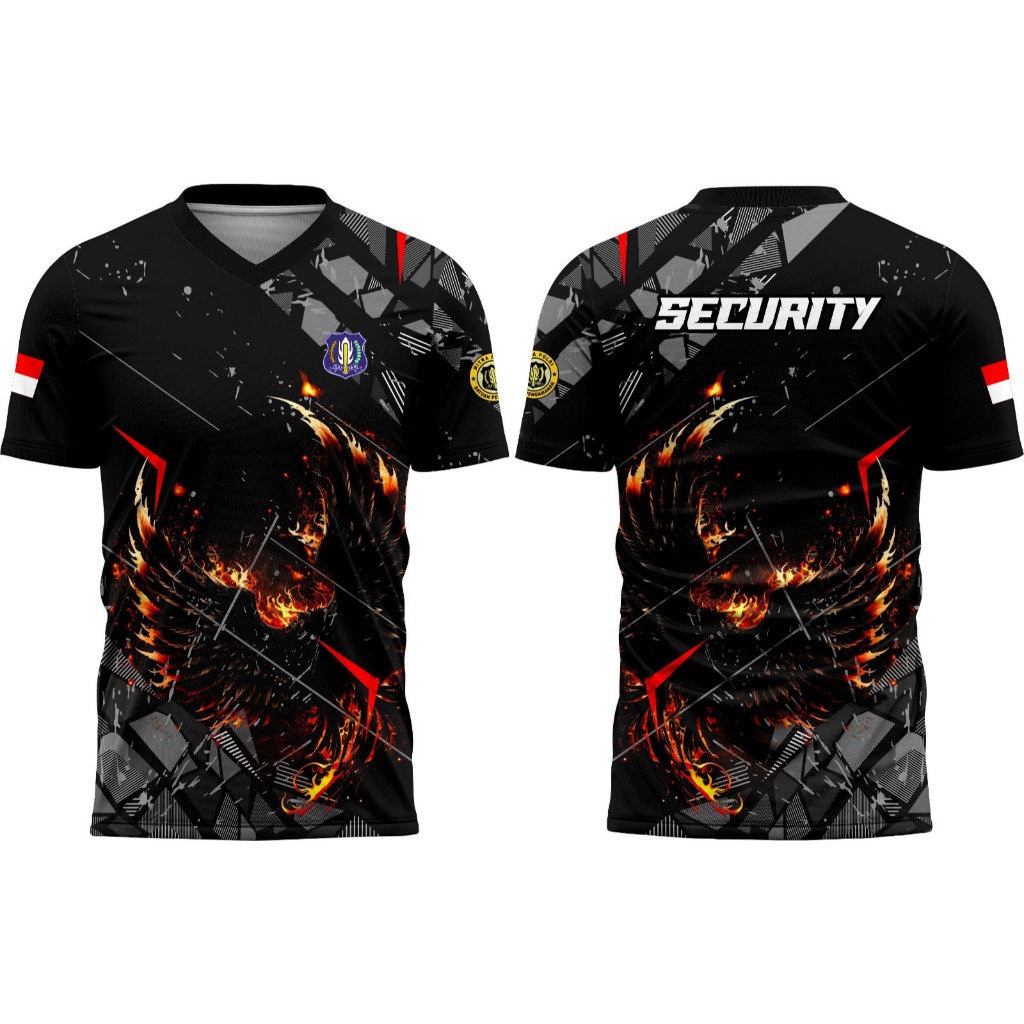 FIGT-JERSEY SATPAM TERBARU//KAOS SECURITY 2025//FULLPRINTING//JERSEY MURAH//BISA CUSTOM NAMA//BAJU P