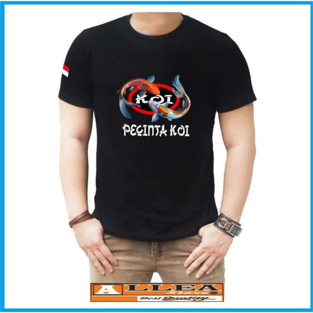 BAJU KAOS MOTIF PECINTA IKAN KOI, BUDIDAYA KOI INDONESIA LENGAN PANJANG DAN PENDEK BAHAN CATTON COMB