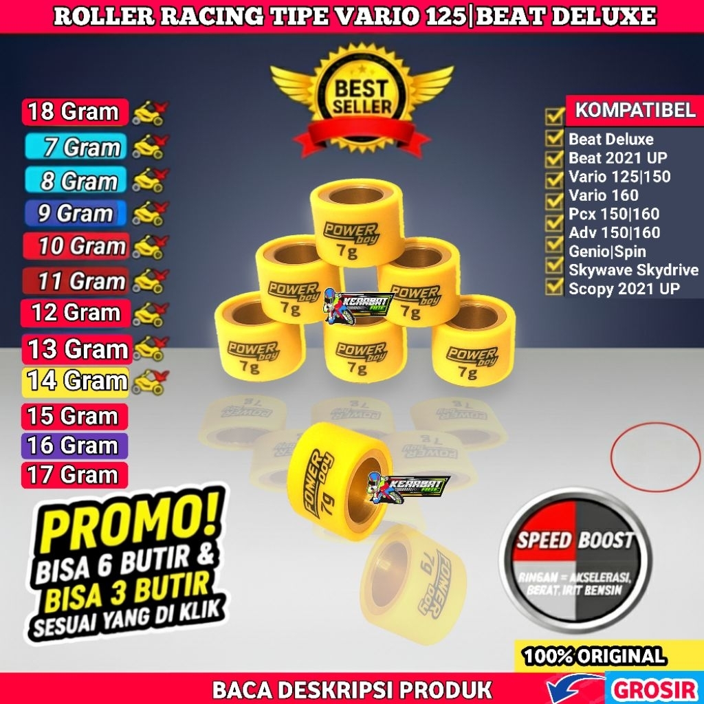 ROLLER ( YELLOW 125 ) ROLER LOLER RACING MOTOR VARIO 125 150 160 PCX ADV BEAT DELUXE SCOOPY 2021 7 8