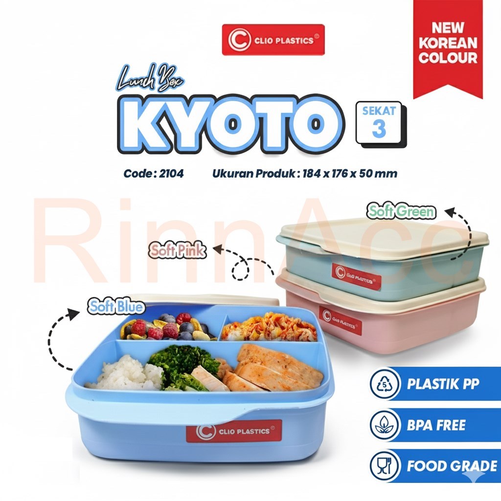 Lunch Box Sakura Kyoto Sekat - Tempat Makan Anak - Kotak Makan - Catering Box