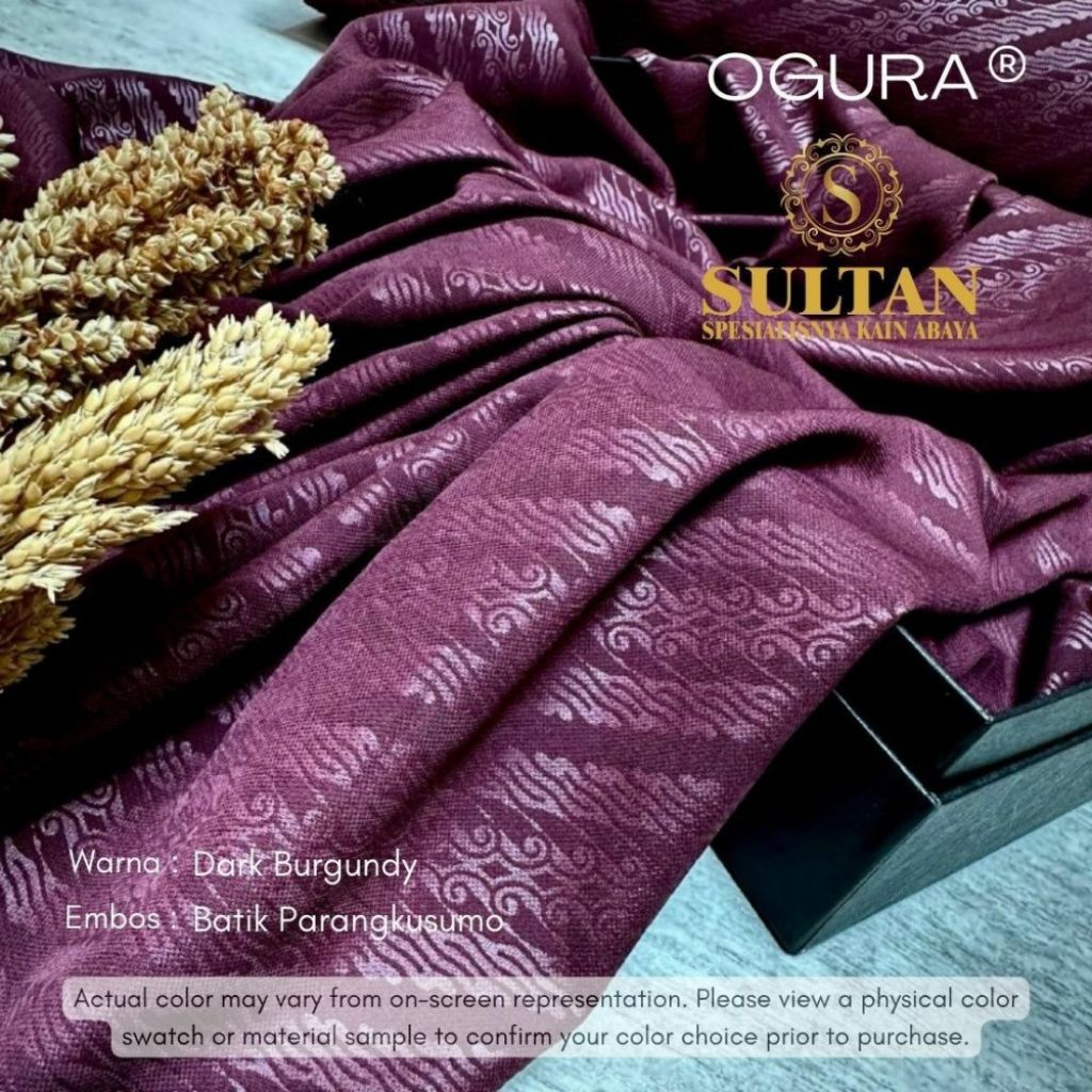 Ogura Dark Burgundy Embos 3 Motif - Ivy Fall - Parangkusumo - Ethnic - Kain Sultan