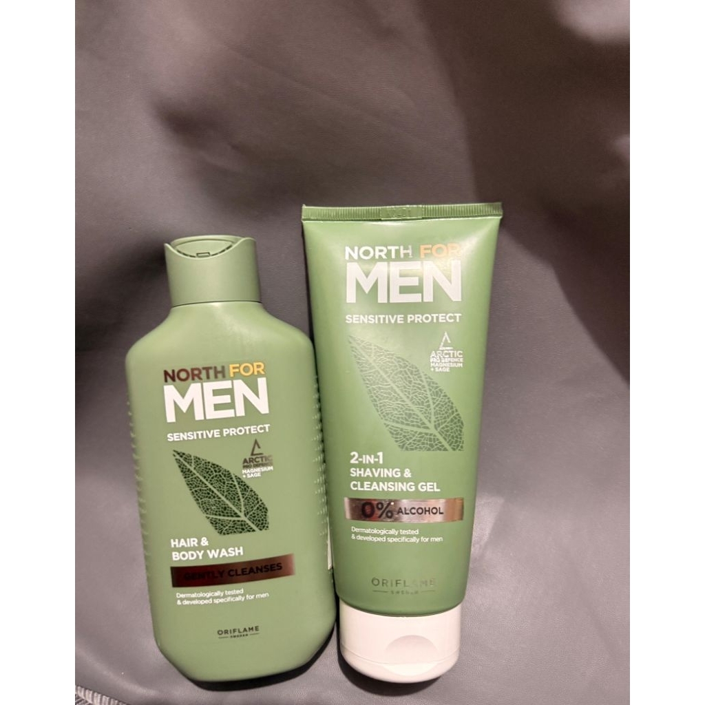 north for man hair & body wash // north for man shaving cleansing gel