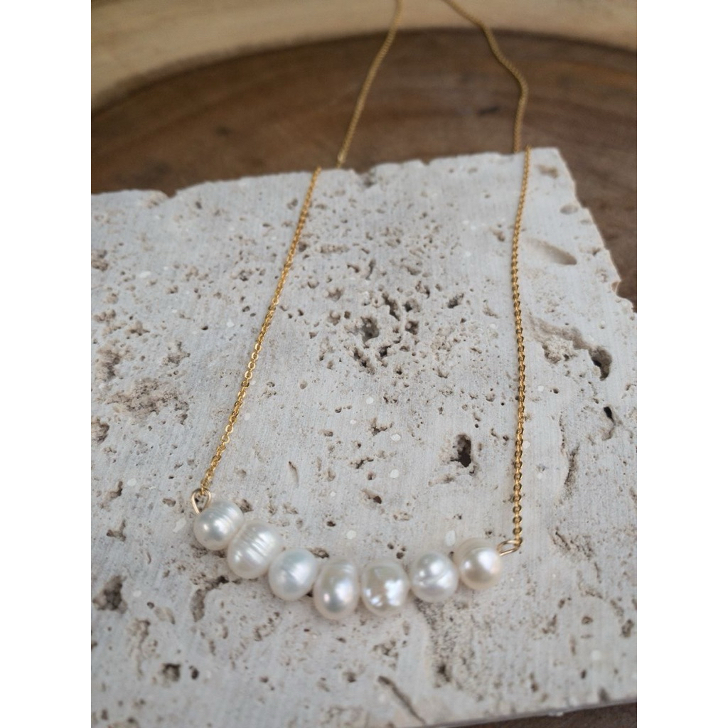 Pearl Necklace Kalung Mutiara Asli Putih Natural