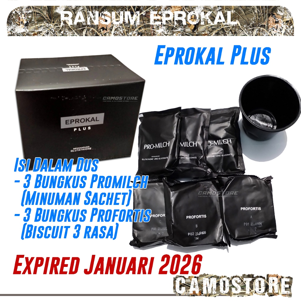 Ransum Makanan instan TNI Polri MRE Eprokal Promilch Profortis