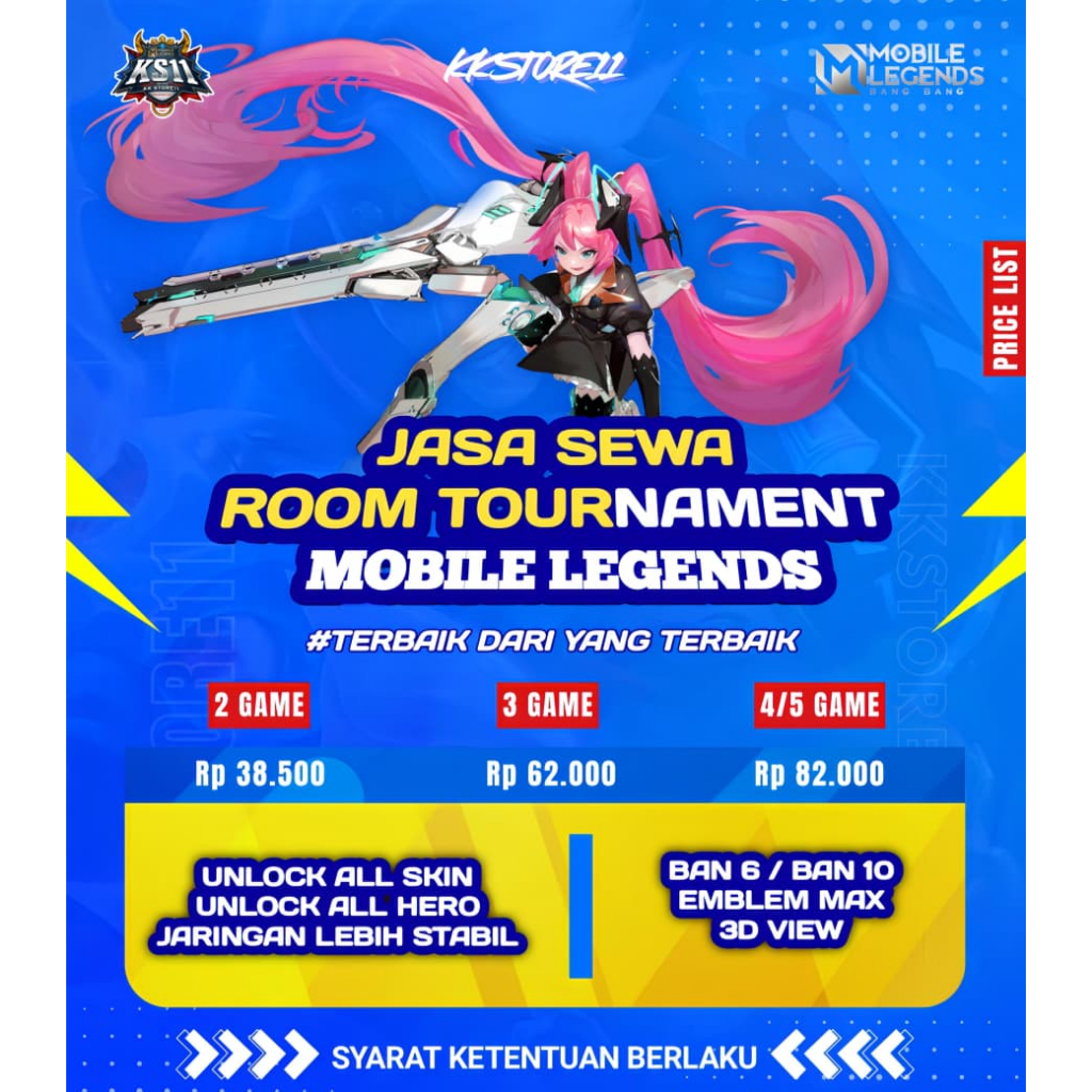 Jasa Sewa Room Tournament Mobile Legend