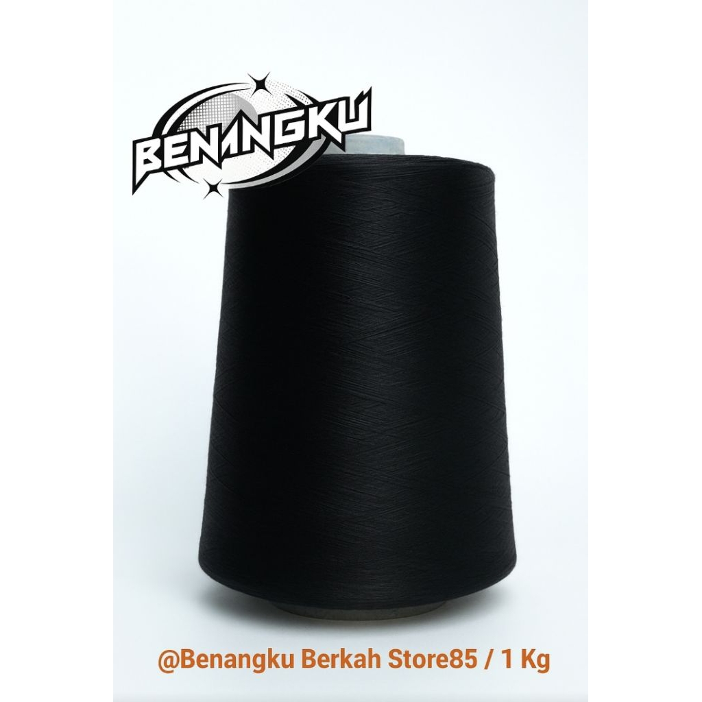 Benang Obras Hitam Polyester 1Kg | Benang Polyester Obras Hitam 1Kg
