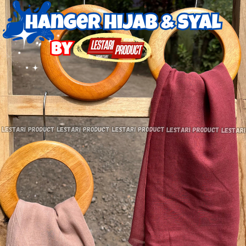 Hanger Kayu Bulat - Hanger Hijab - Hanger Kayu - Hanger Bulat - Hanger Hijab Paris - Hanger pashmina