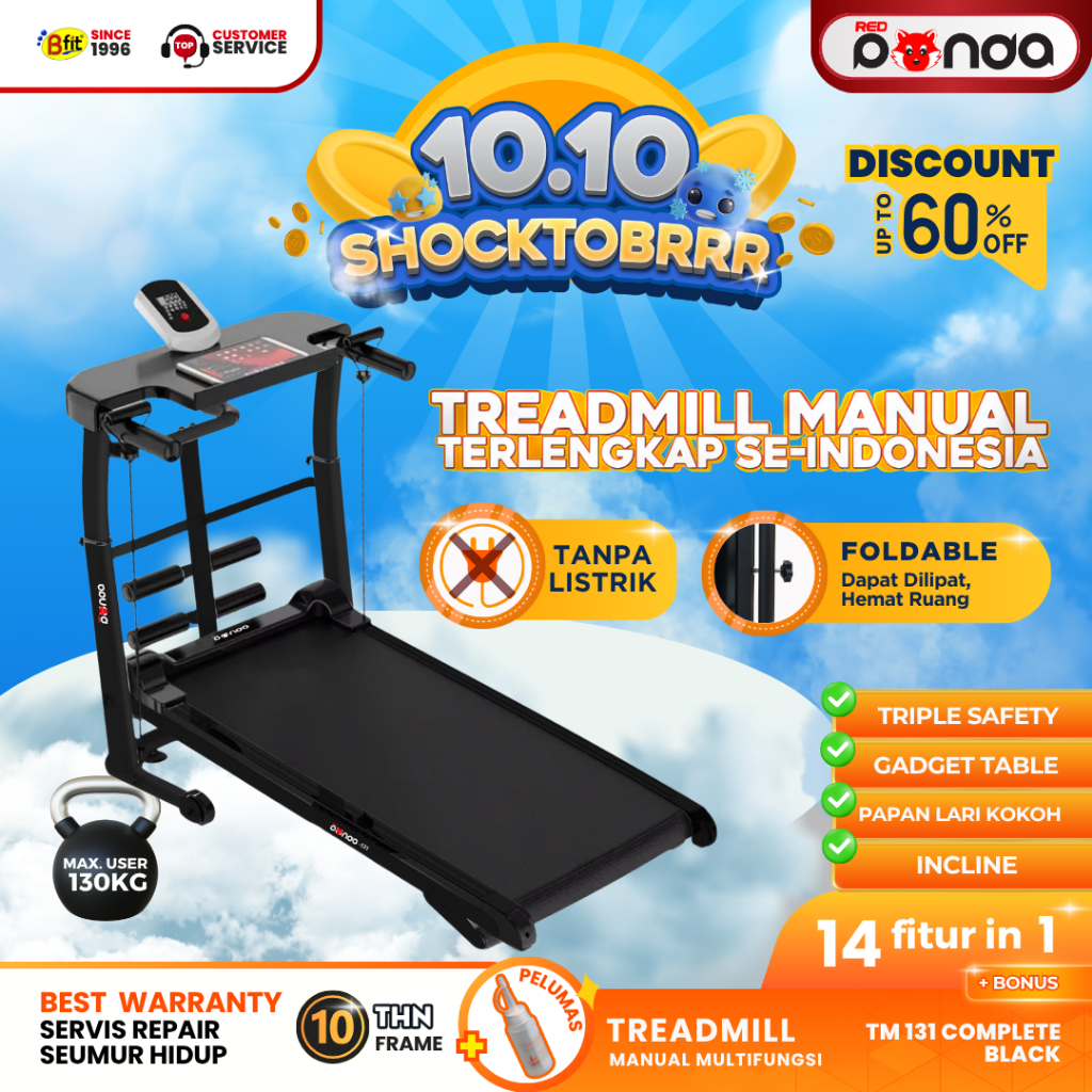 masri.damar - redpanda treadmill manual 131 multifungsi tanpa listrik treadmill lipat portable