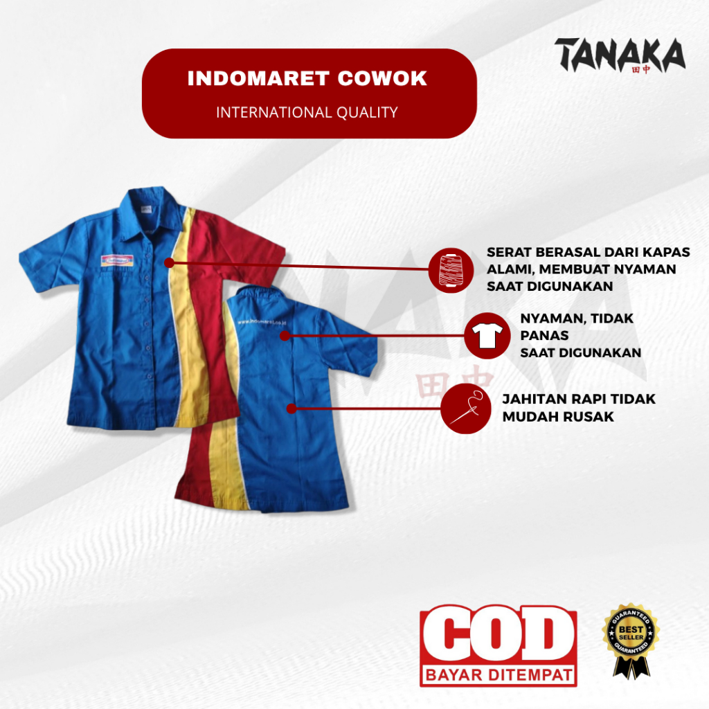 Baju Indomaret Cowok | Baju Kerja Indomaret | Baju Kerja Cowok |Kemeja Indomaret|Seragam Kerja Cowok
