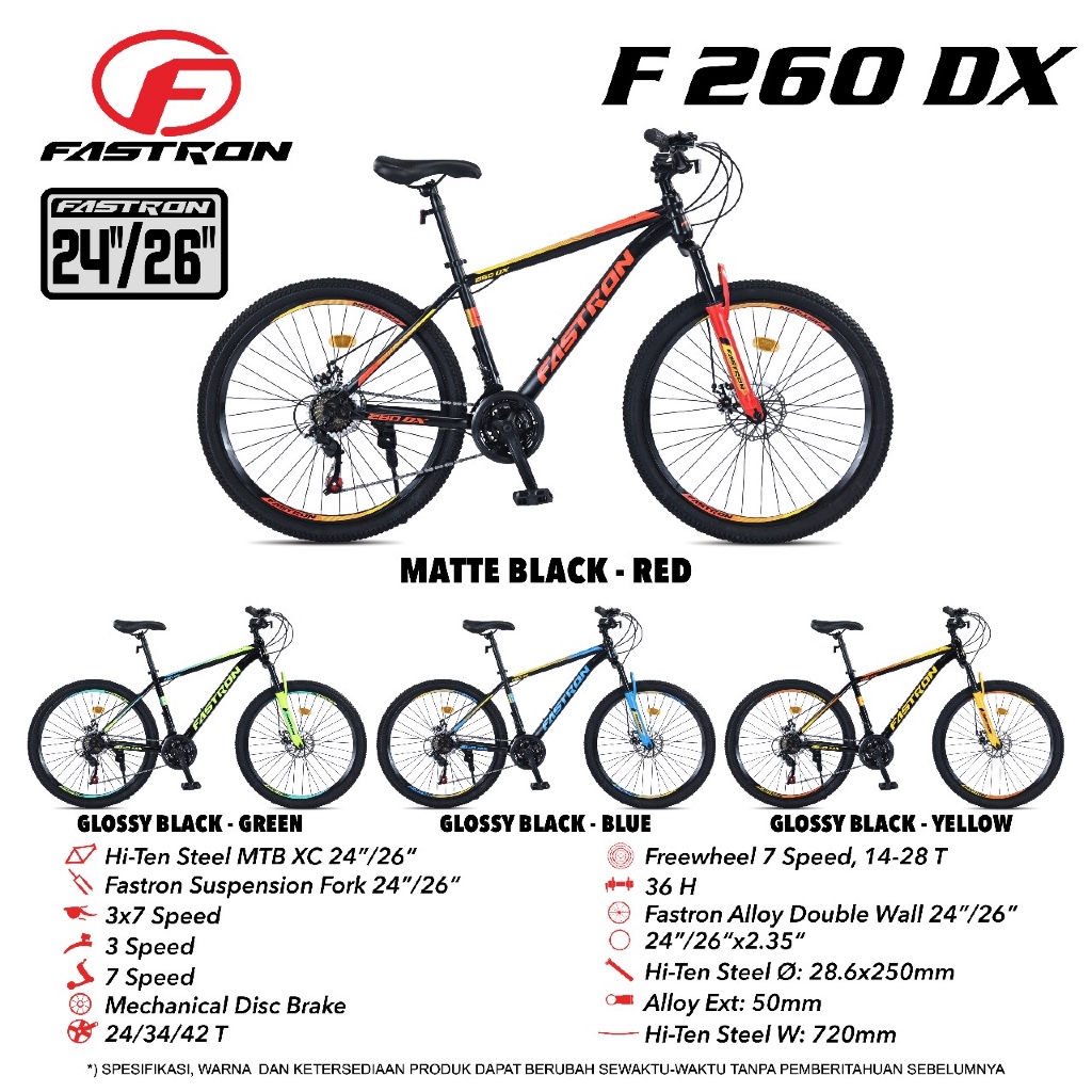 (TERMURAH) MTB 24 26 27.5 atlantis velion new phoenix evergreen ranger fastron 260 mazara 6633 foste