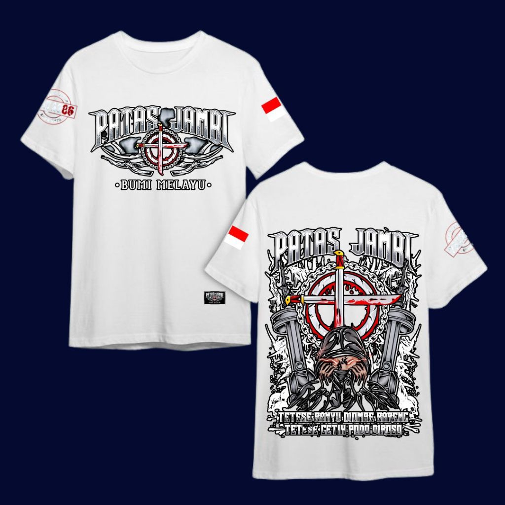 Kaos patas Jambi bumi Melayu original - patas bumi Melayu warna putih