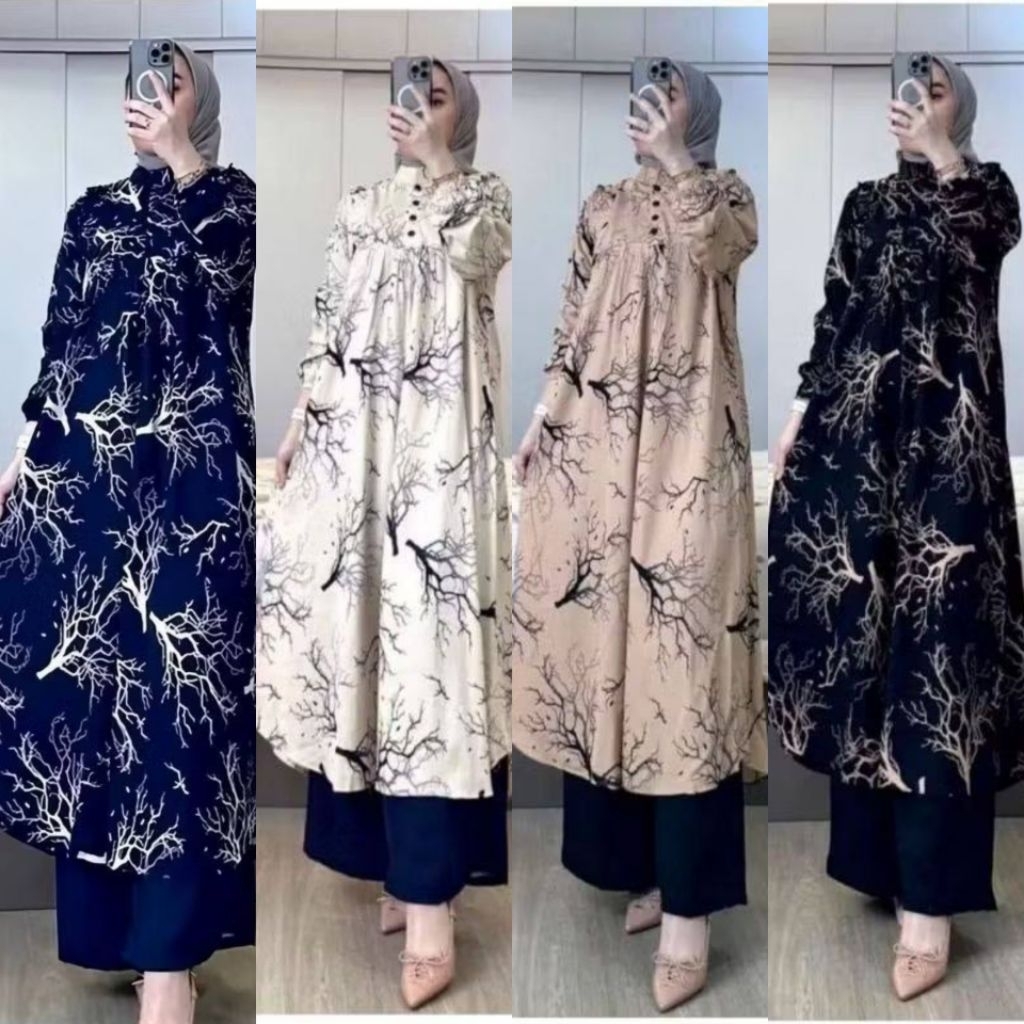 SET TUNIK WANITA/ONE SET WANITA/SET TUNIK AKAR/BAJU SETELAN WANITA