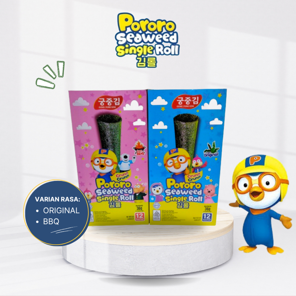 PORORO SEAWEED SINGLE ROLL | SNACK RUMPUT LAUT ROLL HALAL