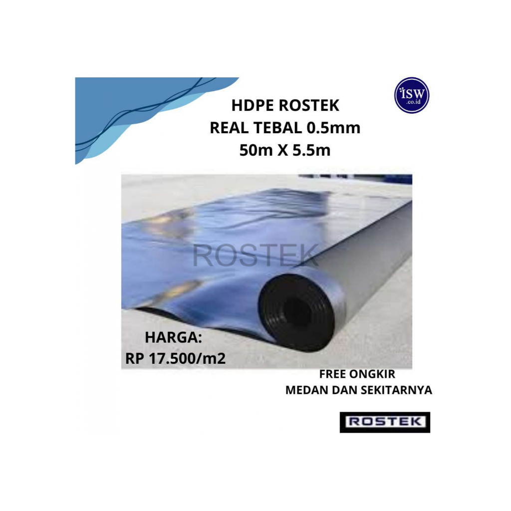 FREE ONGKIR | Terpal HDPE Geomembrane 0.5mm merk Rostek 50MX5,5M