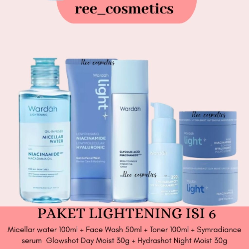[ISI 6] WARDAH Lightening 1 Paket Lengkap Skincare Wardah Mencerahkan Paket Skincare Wardah