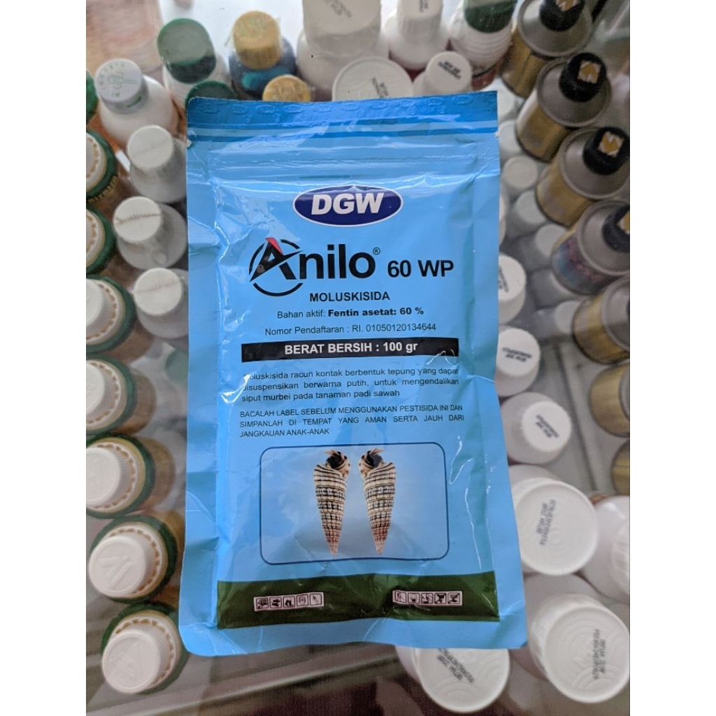 Obat Keong, Siput, Murbei DGW Anilo 60wp (Fentin Asetat 60%) 100gram