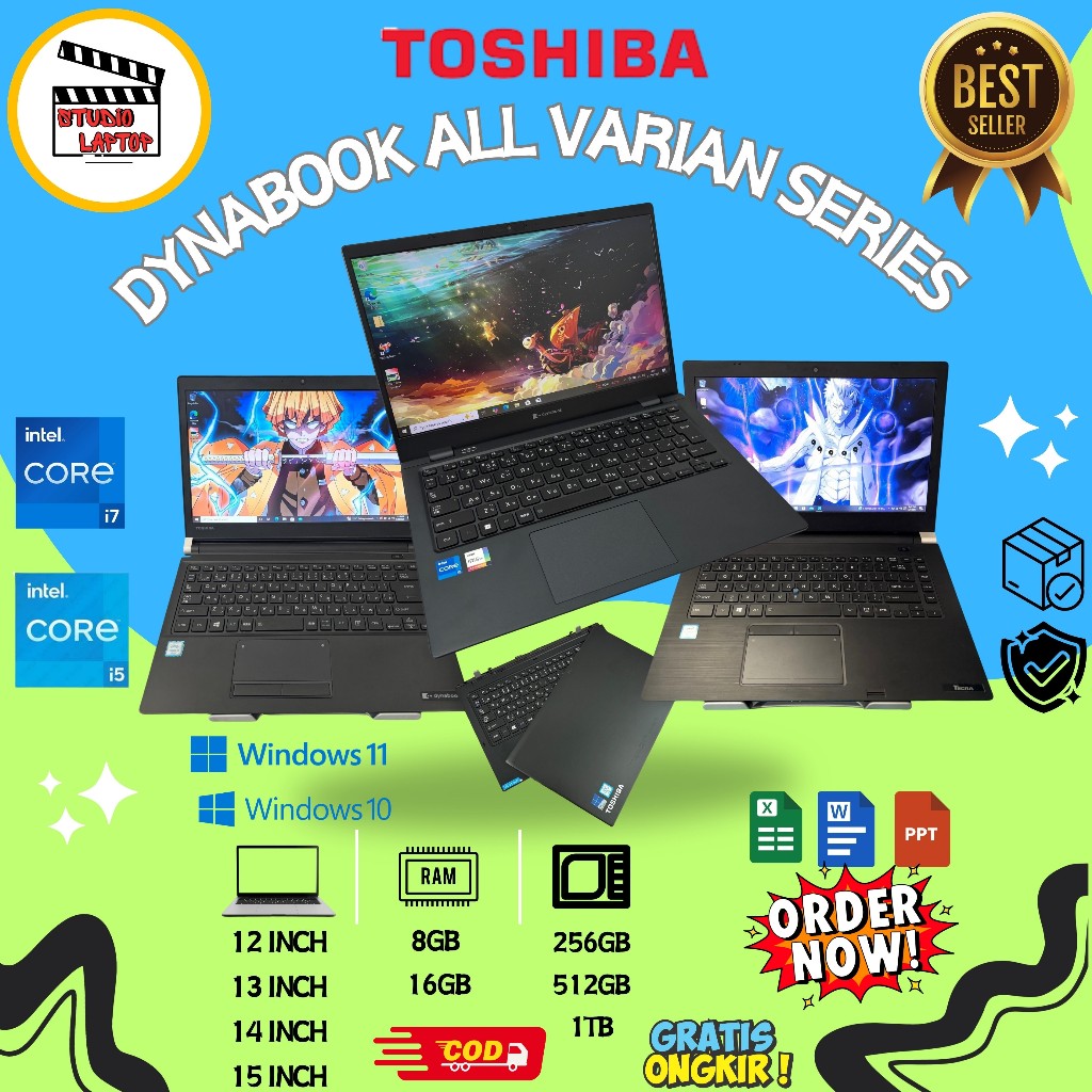 Laptop Toshiba Dynabook | Portege Core I7 / I5 RAM 16GB SSD 512GB Bergaransi | Original | Berkualita