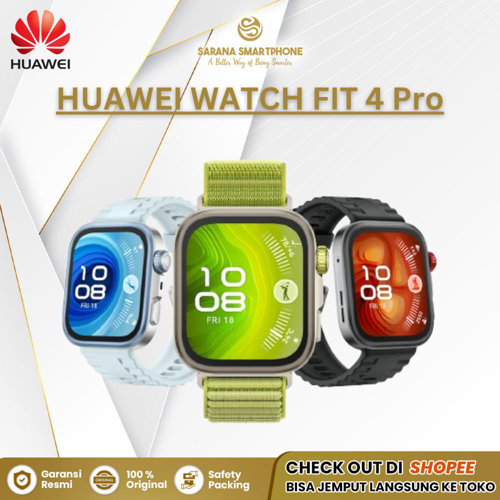 HUAWEI Watch Fit 4 Pro Garansi Resmi, 10 Hari Baterai, Olahraga Pro, EKG, Warna Beragam
