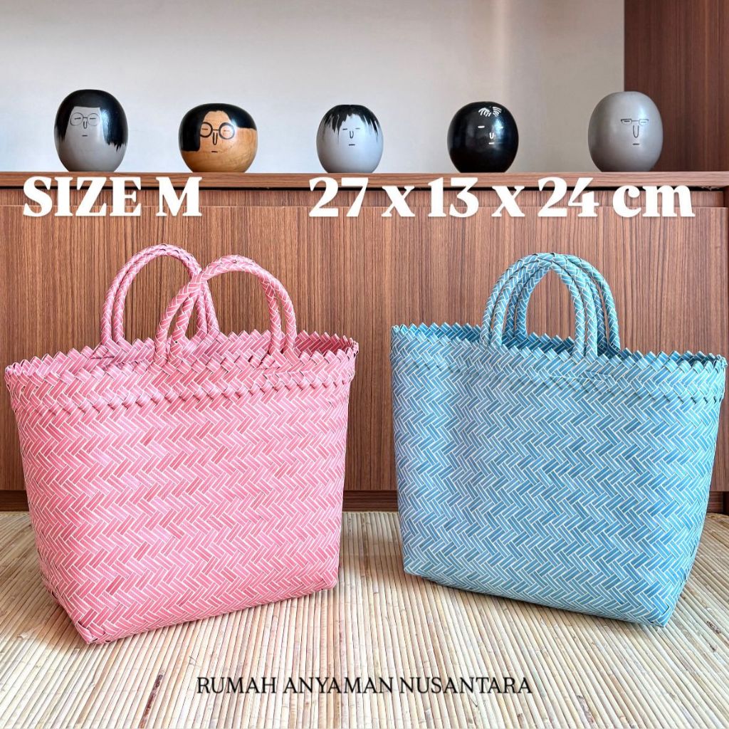 ANYAMAN POLOS LURIK TAS ANYAMAN POLOS LURIK SIZE M / TAS HAMPERS / TAS SEMBAKO / TAS SOUVENIR LURIK 