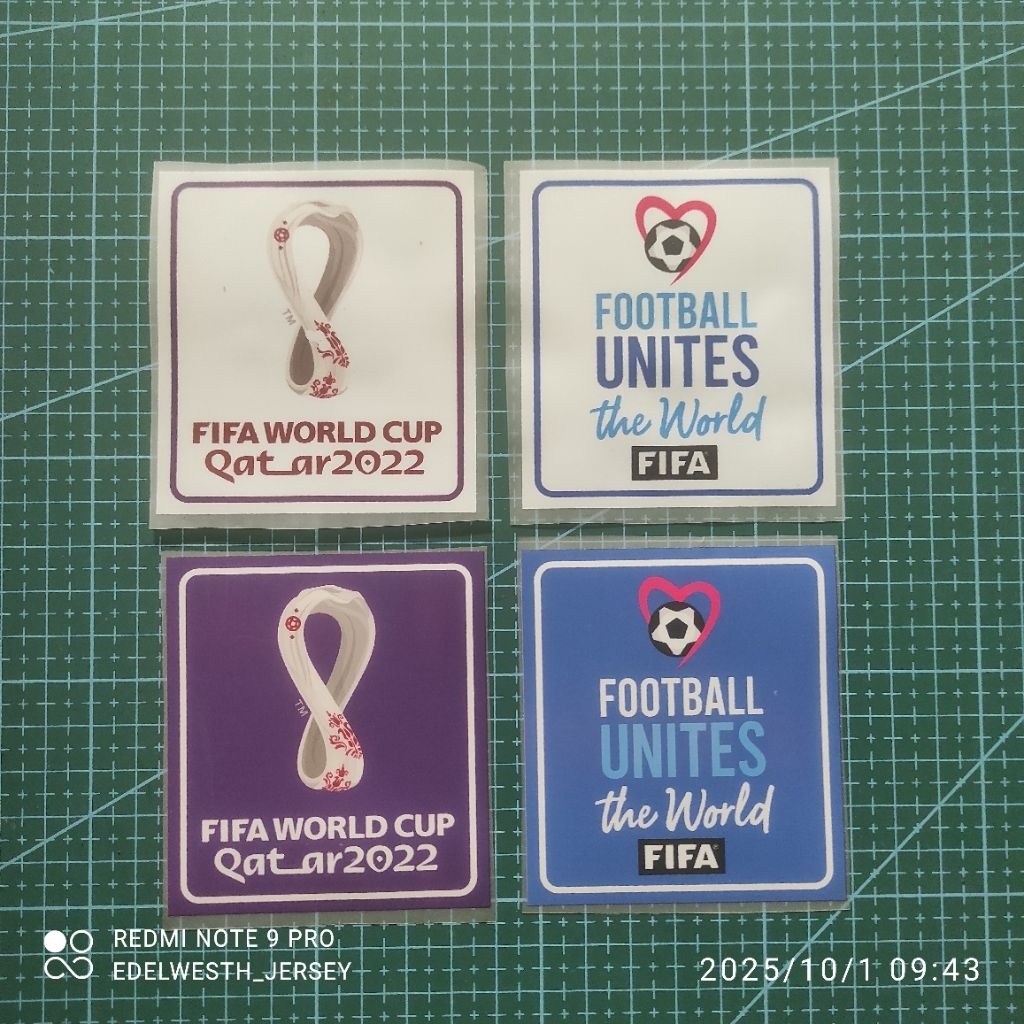 PATCH/BADGE/EMBLEM FIFA WORLD CUP QATAR 2022 [Harga Sepasang]