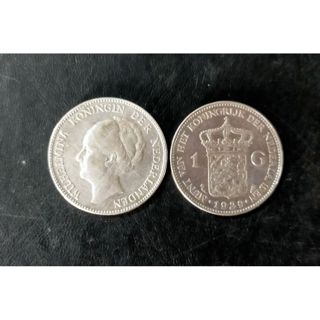 koin perak  1 gulden wilhelmina