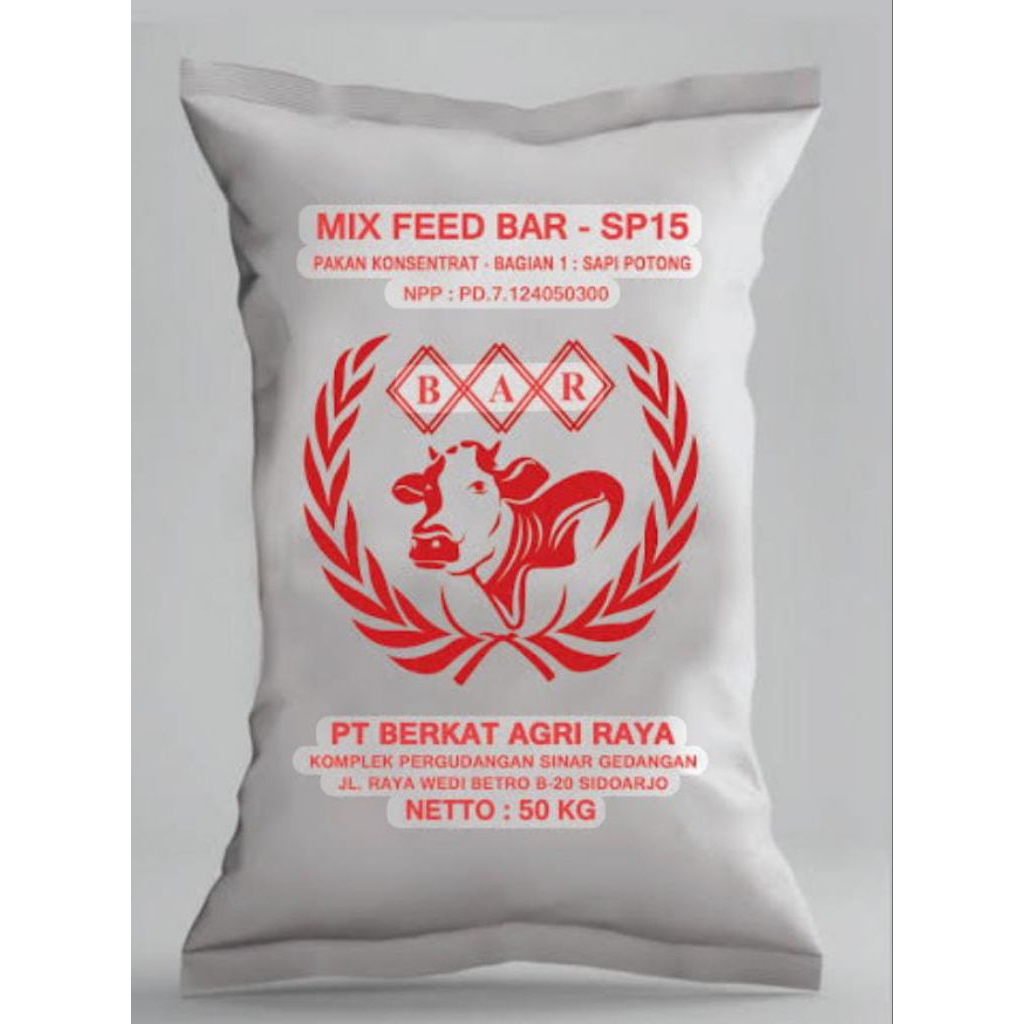 MixFeed BAR SP15 | konsentrat sapi bunting/sapi perah masa kering/sapi penggemukan | 50kg