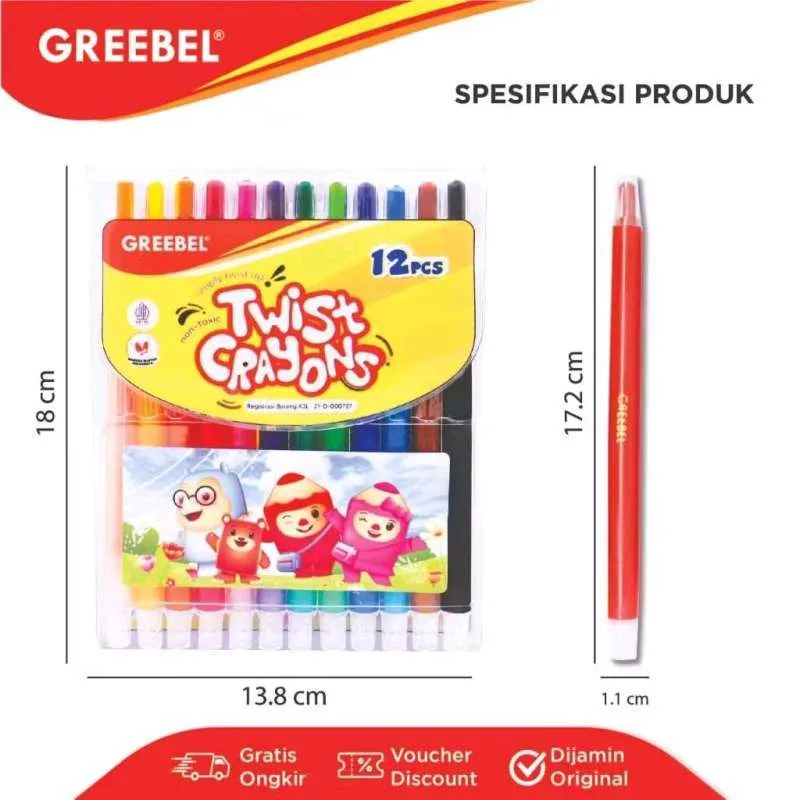TWIST CRAYON / CRAYON PUTAR 12C GREEBEL