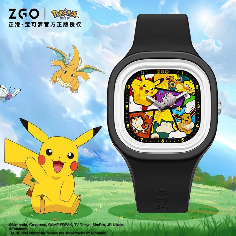 [READY STOCK] Official ZGO x Pokemon Pikachu Jam Tangan Joint Watch With Silicone Material Strap