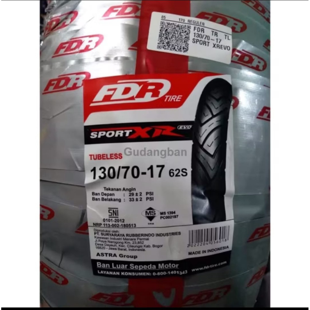 BAN FDR TUBELESS 130/70-17 SPORT XR EVO
