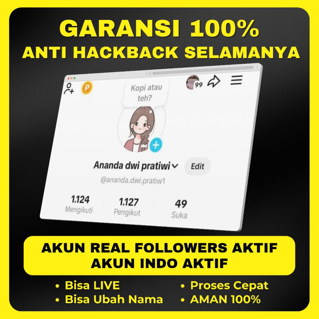 Terlaris Akun Followers Tiktok Aktif Murah Proses Cepat 1000 Follow Tik Tok Murah TT Permanen Aman B