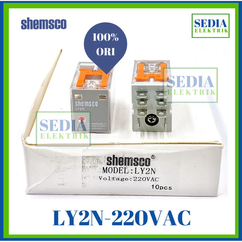 RELAY SHEMSCO LY2N 220VAC 8 KAKI
