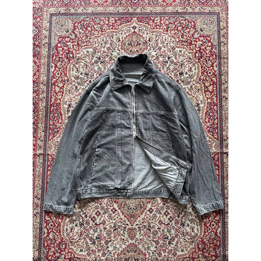 Lafudge store denim washed work jacket  Vintage denim jacket casual work jacket G256