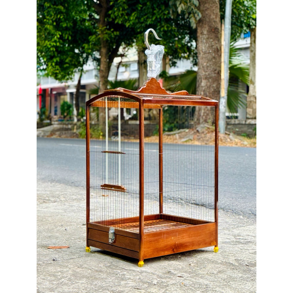 Sangkar kenari Ruji Senar ukuran no.2 Natural coklat