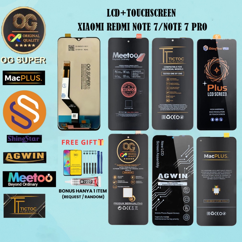 LCD TOUCHSCREEN REDMI NOTE 7 / NOTE 7 PRO / NOTE 7S FULL SET ORIGINAL